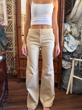 Tory Burch Beige Flared Pants — Neutral Bootcut Trousers